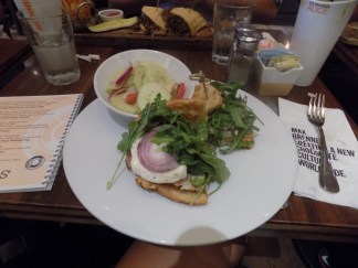 Grilled Chicken Caesar Waffle Sandwich 