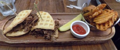 Cheesesteak Waffle Sandwich
